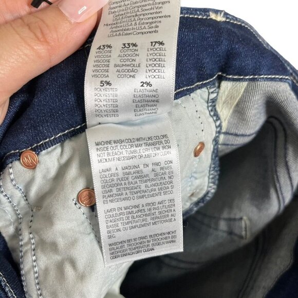 MOTHER Looker Ankle Fray Jeans Tongue Chic Blue High Rise Women’s Size 2 - Picture 13 of 15